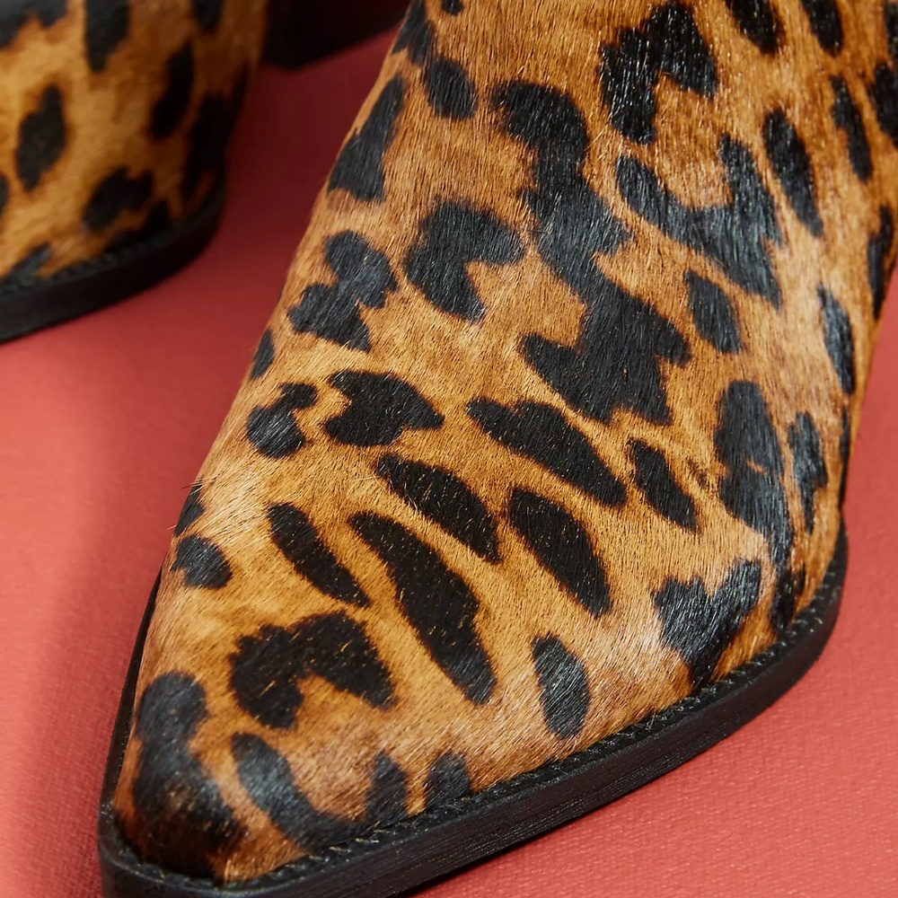 Anthropologie Sam Edelman Walden Half Hair Leopard Booties 8 - Picture 3 of 8